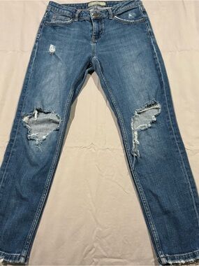 Topshop Moto Lucas Ripped Blue Jeans